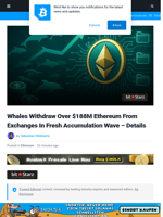 Whales Withdraw Over $188M Ethereum From Exchanges In Fresh Accumulation Wave – Details | Bitcoinist.com
