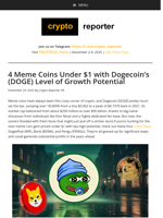 4 Meme Coins Under $1 with Dogecoin's (DOGE) Level of Growth Potential