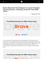 Brave Becomes First Browser to Launch Onchain Naming Service, Unlocking .brave for Over 85M Users - Visionary Financial