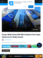 Scoop: White House Rift With Coinbase Puts Crypto Clarity Act On Shaky Ground