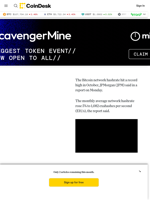 Bitcoin (BTC) Network Hashrate Hit Record Highs in October, JPMorgan (JPM) Says