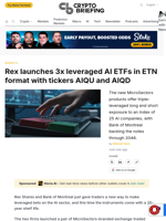 Rex launches 3x leveraged AI ETFs in ETN format with tickers AIQU and AIQD