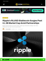 Ripple’s RLUSD Stablecoin Surges Past $1.3B Market Cap Amid Partnerships