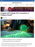 Livepeer (LPT) Sheds 29%: Correction or Collapse Ahead?