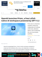 OpenAI launches Prism, a free LaTeX-native AI workspace powered by GPT‑5.2