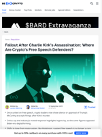 Charlie Kirk’s Murder, MAGA Fallout, And Crypto Industry’s Silence