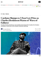 Cardano Slumps to 5-Year Low Price as Charles Hoskinson Warns of 'Wave of Failures' - Decrypt