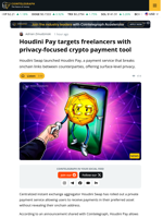 Houdini Pay Lets You Accept Crypto Without Address Sharing