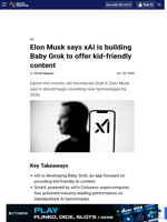 Elon Musk says xAI is building Baby Grok to offer kid-friendly content
