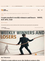Crypto market’s weekly winners and losers – SOON, ICP, SPX, TAO - AMBCrypto