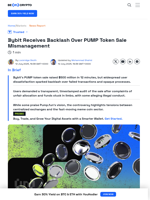 Bybit Faces Community Backlash After PUMP Token Sale