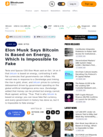 Elon Musk Says Bitcoin Is Based on Energy, Which Is Impossible to Fake – News Bytes Bitcoin News
