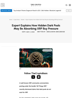 Expert Explains How Hidden Dark Pools May Be Absorbing XRP Buy Pressure