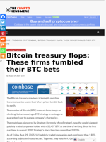 Bitcoin treasury flops: These firms fumbled their BTC bets - The Crypto News Wire