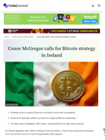 Conor McGregor calls for Bitcoin strategy in Ireland - CoinJournal