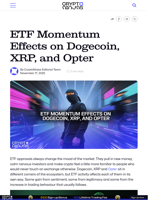 ETF Momentum Effects on Dogecoin, XRP, and Opter