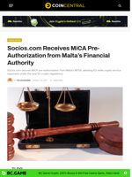 Socios.com Receives MiCA Pre-Authorization from Malta’s Financial Authority