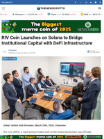 RIV Coin Launches on Solana to Bridge Institutional Capital with DeFi Infrastructure - TheNewsCrypto