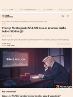 Trump Media posts $54.8M loss as revenue sinks below $1M in Q3 - AMBCrypto