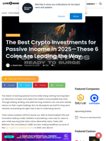 The Best Crypto Investments for Passive Income in 2025—These 6 Coins Are Leading the Way | Live Bitcoin News