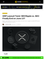 XRP Lawsuit Twist: Will Ripple vs. SEC Finally End on June 13? - CoinCentral