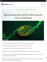 Bitcoin back above $71K: is this rebound real or a bull trap? - CoinJournal