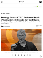  STRD boosts stock offering to $1 billion to buy up Bitcoin
