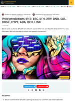 Bitcoin, Altcoins Soar After Iran Opens Strait of Hormuz