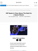 XRP Needs to Close Above This Mark for a Space Mission