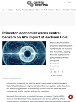 Princeton economist warns central bankers on AI's impact at Jackson Hole