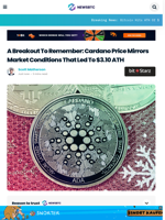 A Breakout To Remember: Cardano Price Mirrors Market Conditions That Led To $3.10 ATH