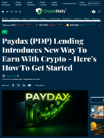 Paydax (PDP) Lending Introduces New Way To Earn With Crypto - Here’s How To Get Started - Crypto Daily