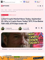 Latest Crypto Market News Today, September 25: Why is Crypto Down Today? BTC Price Below 112K USD, ETH Dips Under 4K - 99Bitcoins