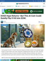 DOGE Hype Returns—But This AI Coin Could Quietly Flip $100 Into $20K