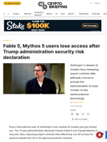 Fable 5, Mythos 5 users lose access after Trump administration security risk declaration