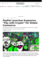 PayPal Launches Expansive “Pay with Crypto” for Global Commerce - 