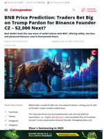 BNB Price Prediction: Traders Bet Big on Trump Pardon for Binance Founder CZ – $2,000 Next?