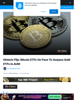Historic Flip: Bitcoin ETFs On Pace To Surpass Gold ETFs In AUM | Bitcoinist.com