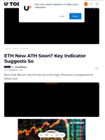 ETH New ATH Soon? Key Indicator Suggests So - U.Today