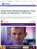Vitalik Made $70K on Polymarket Betting Against Irrationality