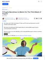 3 Crypto Narratives to Watch for The Third Week of August