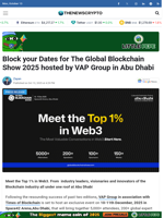 Block your Dates for The Global Blockchain Show 2025 hosted by VAP Group in Abu Dhabi