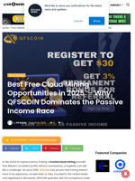 Best Free Cloud Mining Opportunities in 2025  - Why QFSCOIN Dominates the Passive Income Race | Live Bitcoin News