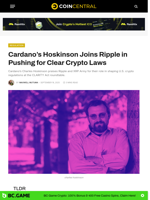 Cardano’s Hoskinson Joins Ripple in Pushing for Clear Crypto Laws - CoinCentral
