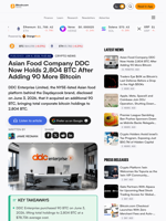Asian Food Company DDC Now Holds 2,804 BTC After Adding 90 More Bitcoin