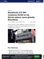 BlackRock's ETF IBIT surpasses Deribit as top Bitcoin options venue globally: Bloomberg