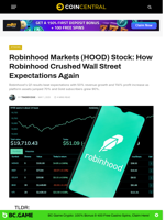 Robinhood Markets (HOOD) Stock: How Robinhood Crushed Wall Street Expectations Again - CoinCentral