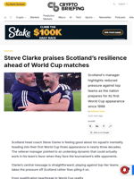 Steve Clarke praises Scotland's resilience ahead of World Cup matches