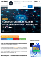 SUI News: Crypto.com Adds Institutional-Grade Custody for SUI Token | Live Bitcoin News