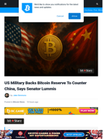 US Military Backs Bitcoin Reserve To Counter China: Lummis